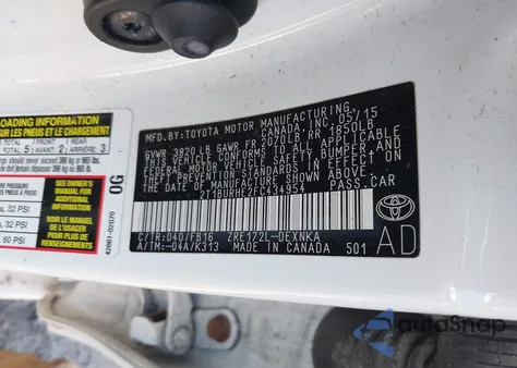 2015 Toyota Corolla Le from USA, damaged, VIN 2T1BURHE2FC434954